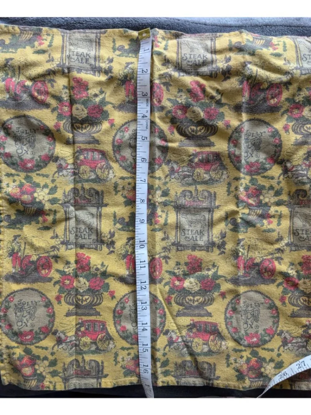 Vintage Americana Jolly Ox/Steak & Ale‎ Fabric Napkin